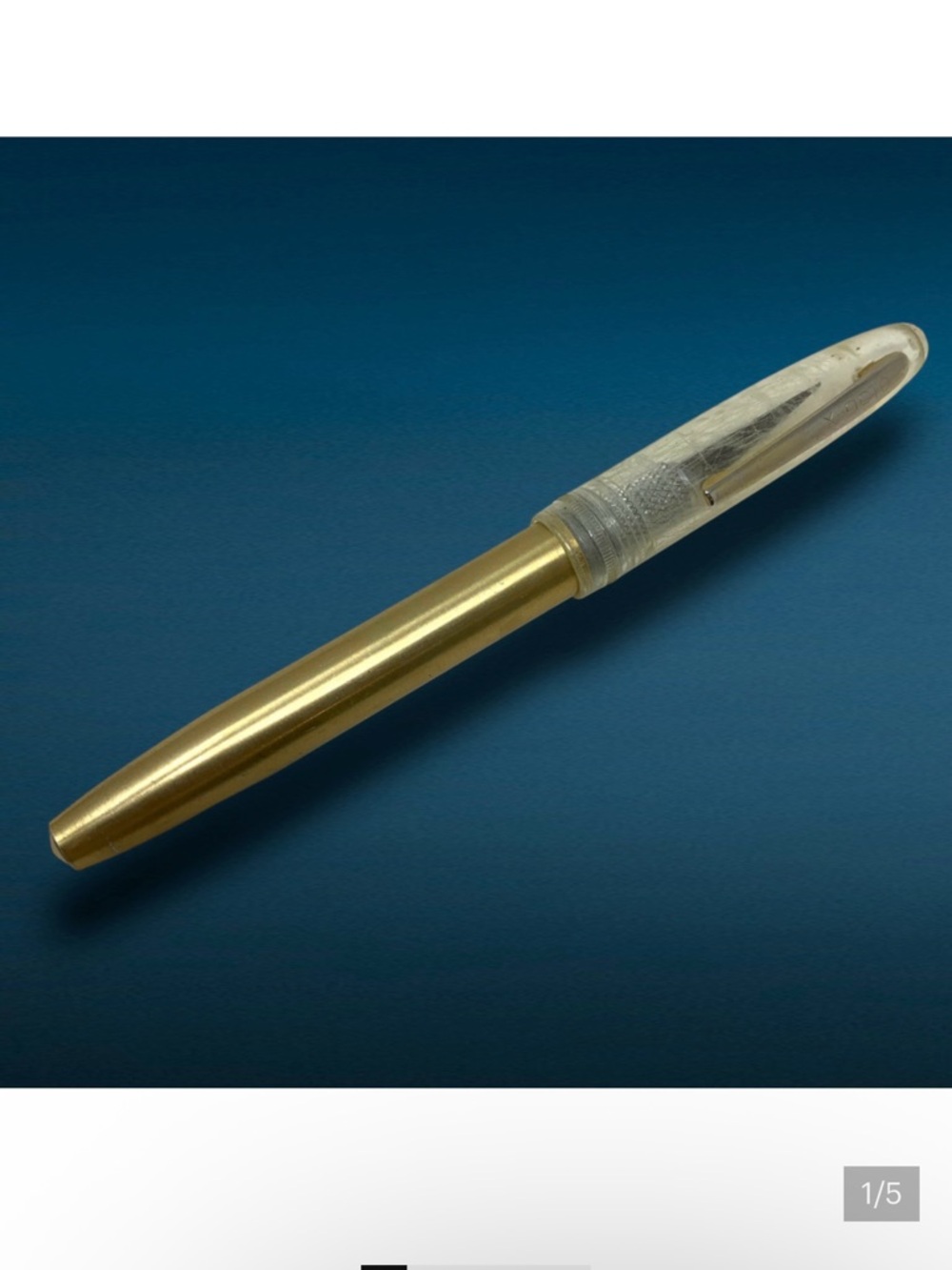 Vintage X-ACTO Pen Knife Gold Tone Metal Barrel Pocket Clip